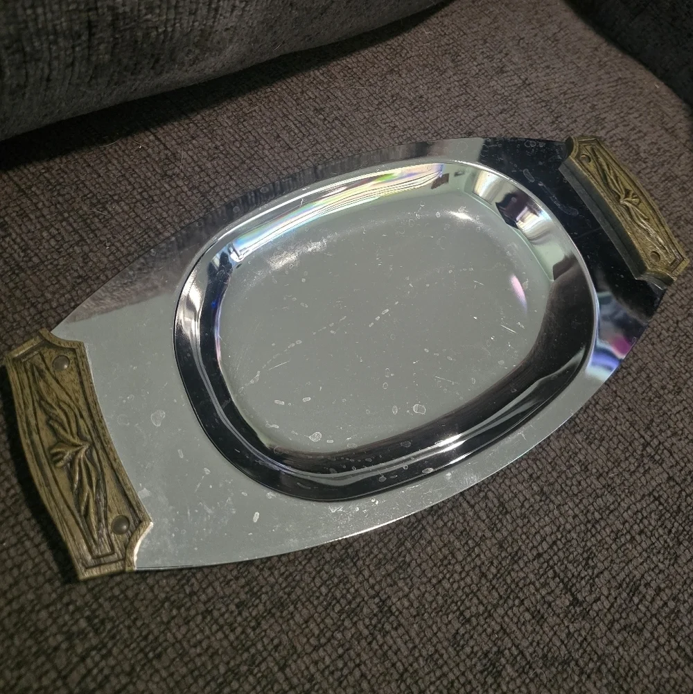 Kromex | Mid-Century Modern Chrome Relish Serving Tray